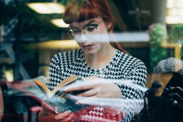 girl reading a book