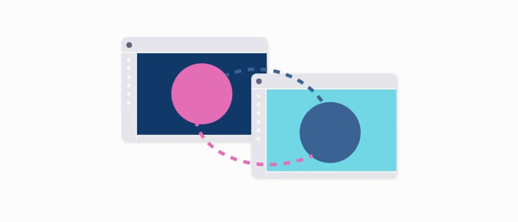 an abstract graphic representing face-to-face interaction