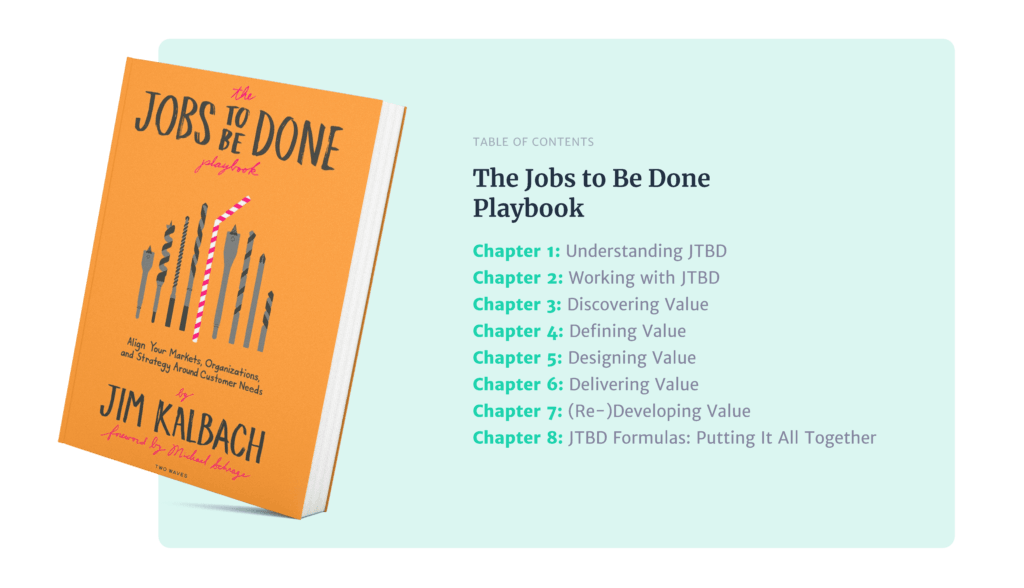 Jobs to be done playbook table of contents