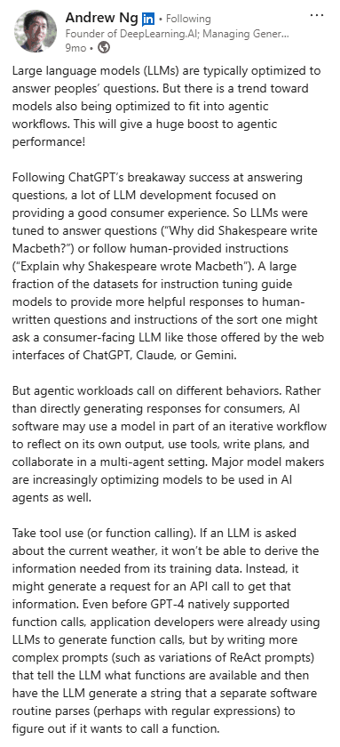 Blog image: Chatgpt for product managers > social media screenshot > Andrew Ng