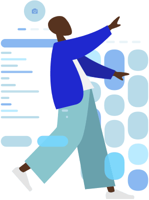 Product manager pointing up