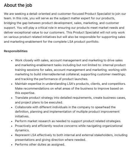 Blog image: Product specialist responsabilities