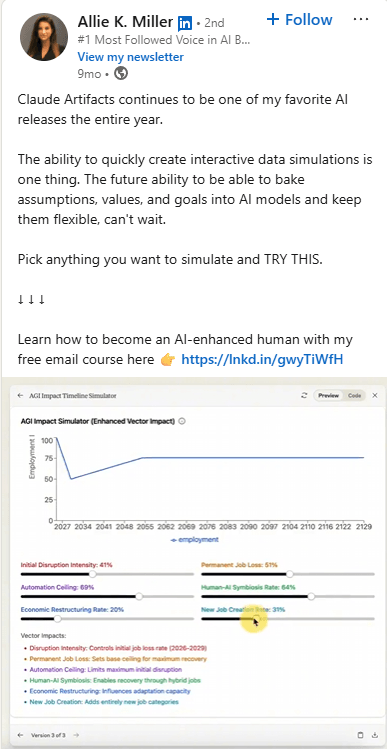 Blog image: Chatgpt for product managers > social media screenshot > allie k miller